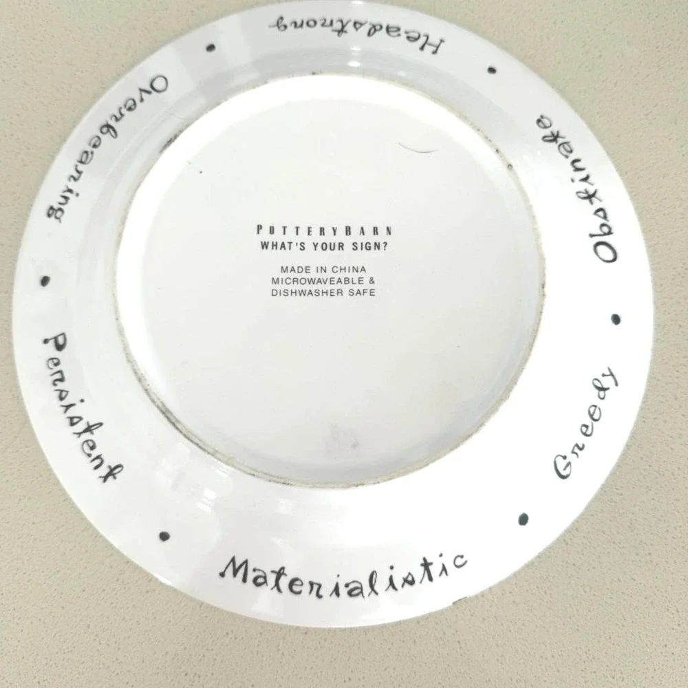 Pottery Barn Taurus Zodiac Plate 8 inch Astrology Sign‎ Dish